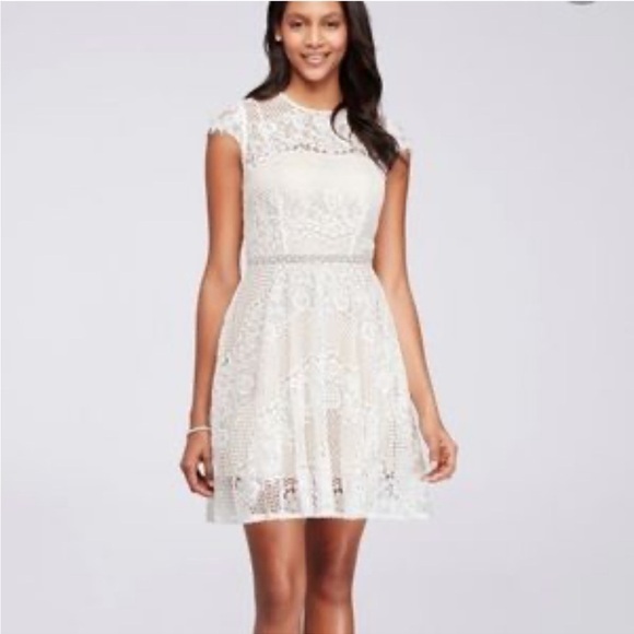 City Triangles Dresses & Skirts - City Triangles Cream Mini Dress lined rhinestones prom